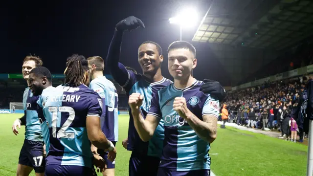 Wycombe's Aaron Morley celebrates