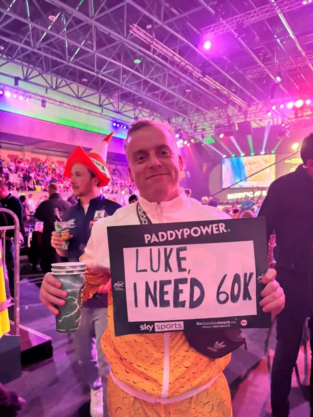 Darts fan at Alexandra Palace