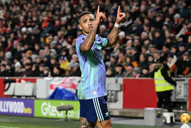 Gabriel Jesus of Arsenal celebrates