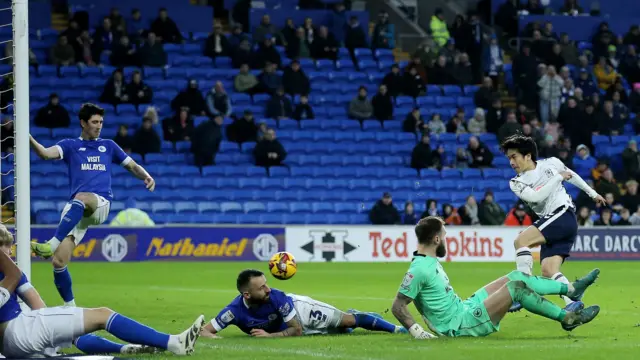 Tatsuhiro Sakamoto equalises for Coventry at Cardiff