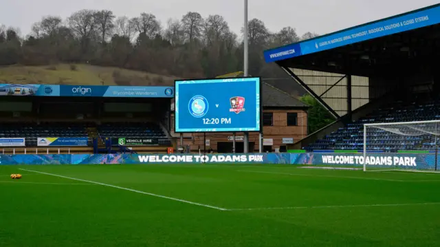 Wycombe's Adams Park before the game against Exeter