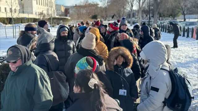 Line of people outside the Supreme Court