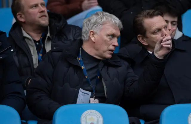 David Moyes watching Manchester City v West Ham earlier this month