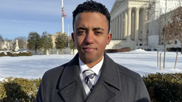 A photo of Tyler Jacobs taken outside the Supreme Court