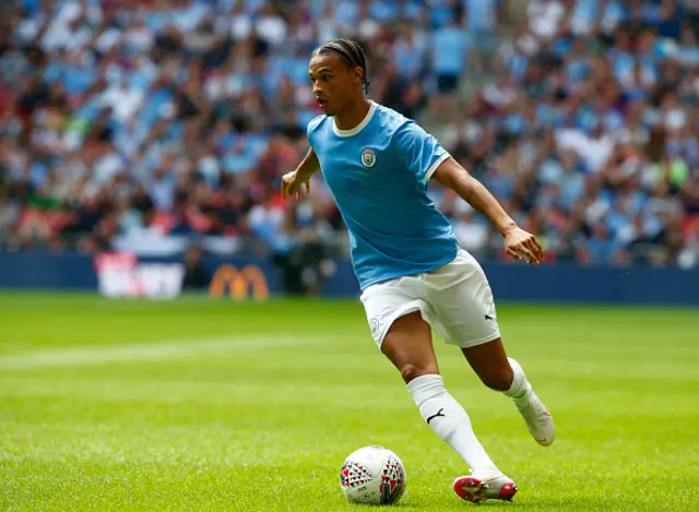 Manchester City's Leroy Sane on the ball