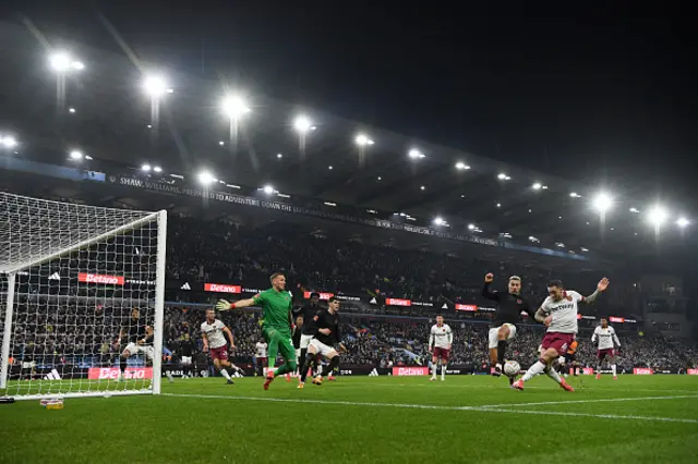 Danny Ings of West Ham United takes a shot