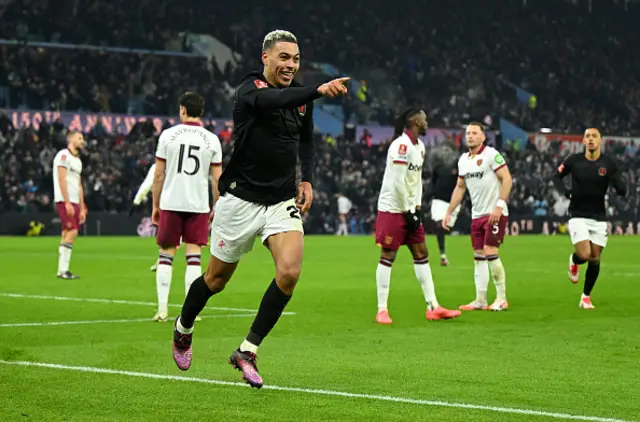 Morgan Rogers of Aston Villa celebrates