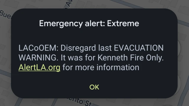 Notification saying that the previous alert was sent in error