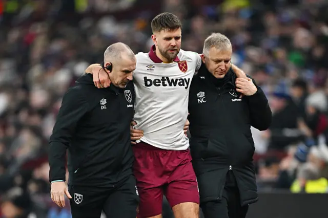 Niclas Fuellkrug of West Ham United leaves the field