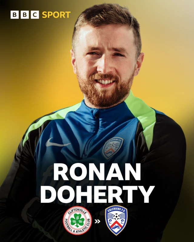 Coleraine midfielder Ronan Doherty