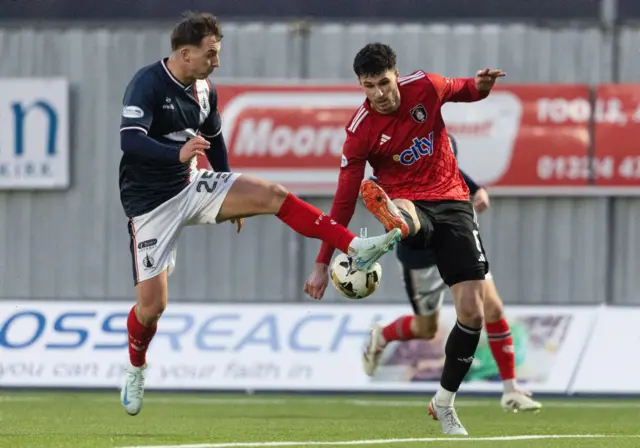 Eamonn Brophy (left) in action for Falkirk