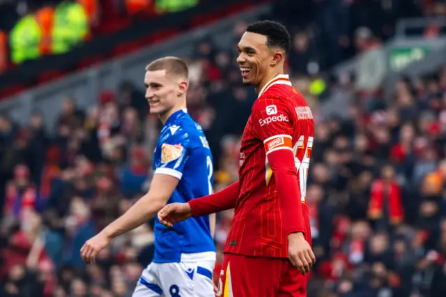 Trent Alexander-Arnold in action against Accrington Stanley