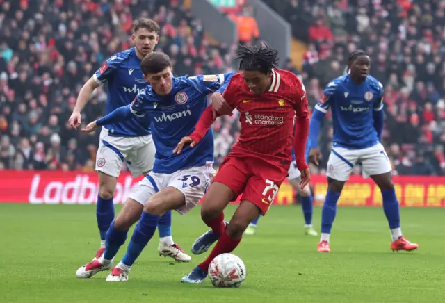 Liverpool's Rio Ngumoha in FA Cup round three action