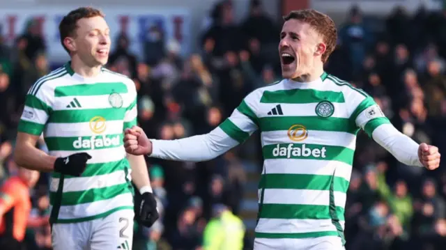 Celtic's Luke McCowan celebrates