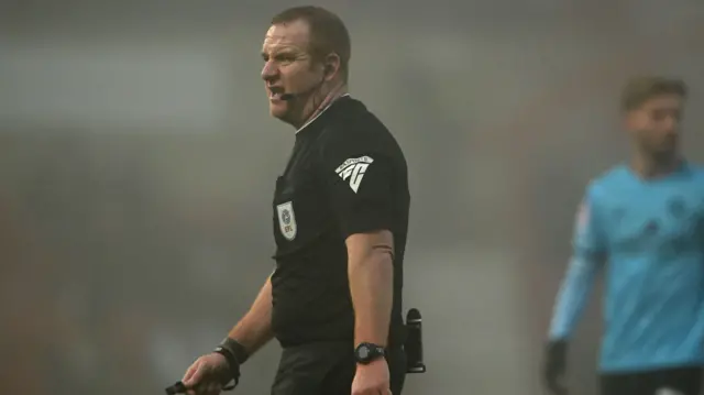 Referee Lee Swabey at the County Ground