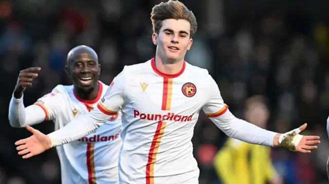 Walsall's Nathan Lowe celebrates