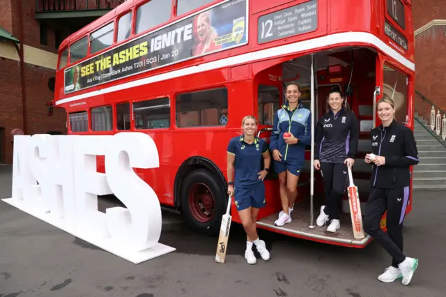 Routemaster bus used to promte the Ashes