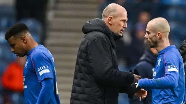 Rangers manager Philippe Clement with winger Vaclav Cerny