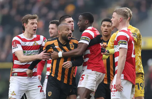 Joao Pedro of Hull City clashes with Jay McGrath