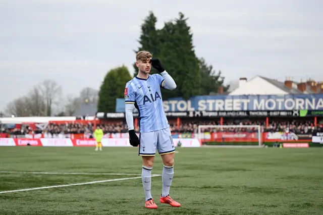 Timo Werner of Tottenham Hotspur reacts