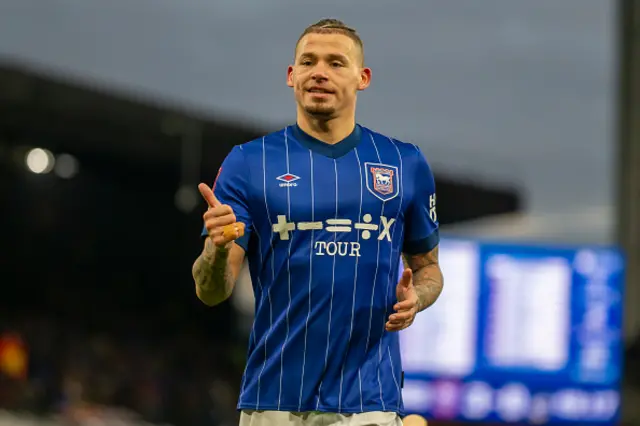 Kalvin Phillips of Ipswich Town prepares to take a corner