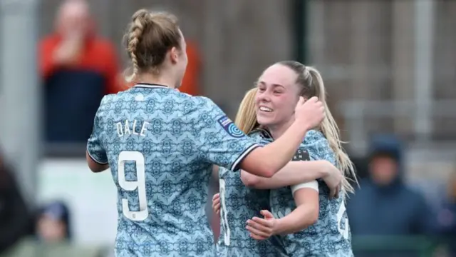 Sunderland goalscorers Eleanor Dale and Ellen Jones