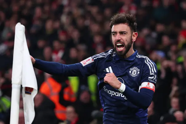 Bruno Fernandes of Manchester United celebrates