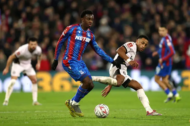 Eddie Nketiah of Crystal Palace runs with the ball