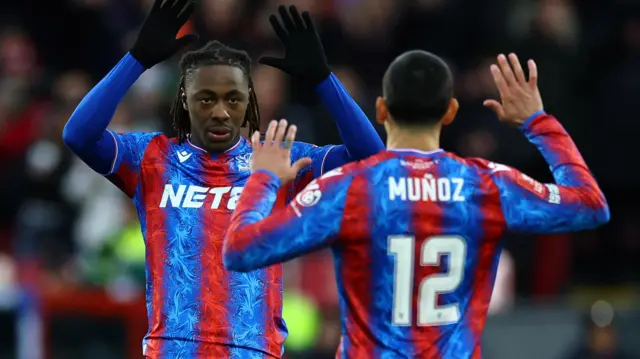 Crystal Palace's Eberechi Eze celebrates scoring