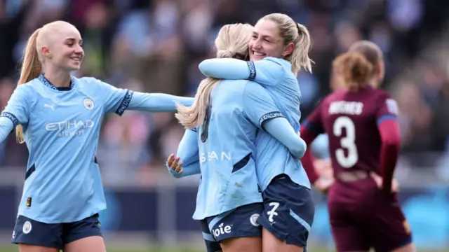 Laura Coombs of Manchester City celebrates.