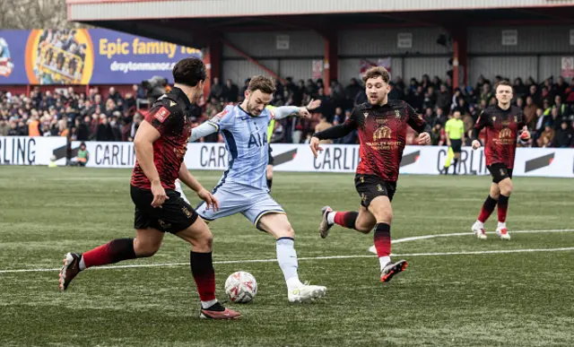 Tottenham Hotspur's James Maddison shoots at goal