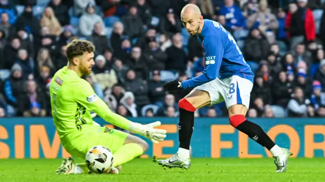 Vaclav Cerny scores for Rangers against St Johnstone