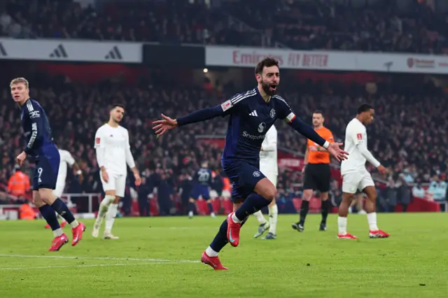 Bruno Fernandes of Manchester United celebrates