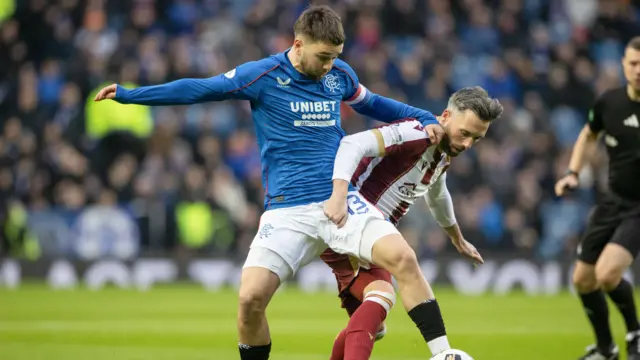 Rangers midfielder Nico Raskin and St Johnstone forward Nicky Clark