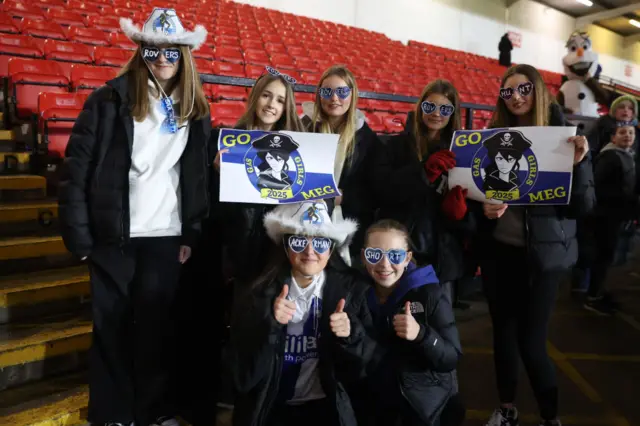 Bristol Rovers fans at Women's FA Cup tie at Aston Villa