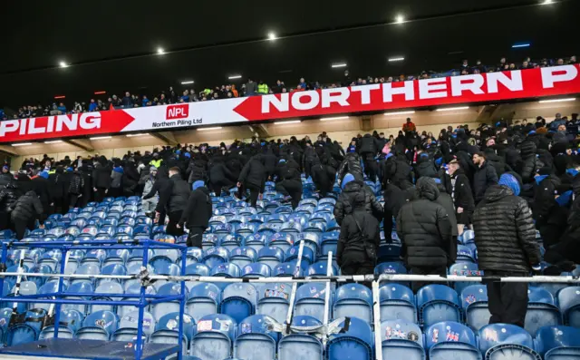 Rangers fans exit Ibrox early