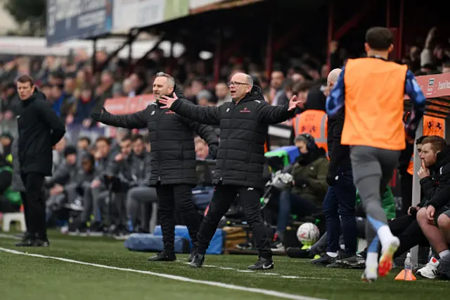 Andy Peaks, Head Coach of Tamworth reacts