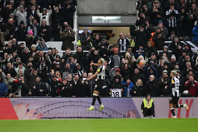 William Osula of Newcastle United celebrates