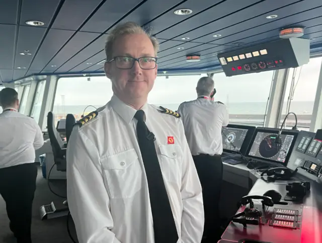 Captain Tobias Sogl, one of the CalMac masters on todays crossing