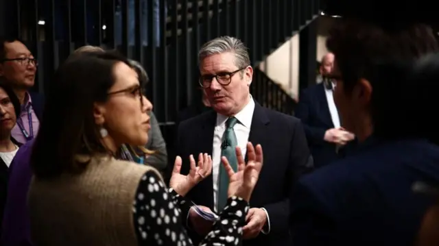 Prime Minister Sir Keir Starmer speaks to members of the public after delivering a speech at University College London (UCL) East in east London, as he unveils his Government's AI Opportunity Action Plan as he seeks to make Britain a world leader in the sector.