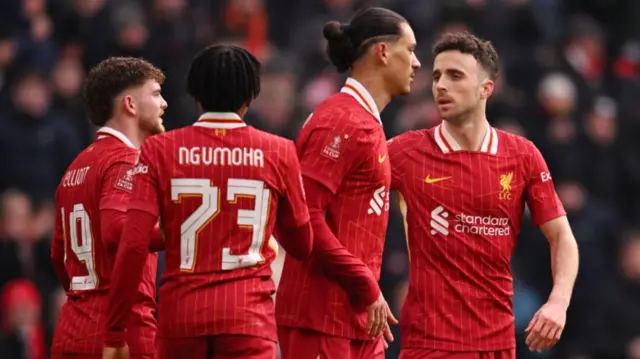 Diogo Jota and his Liverpool team-mates