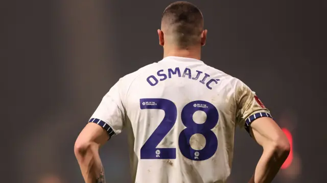 The back of Preston match-winner Milutin Osmajic's shirt