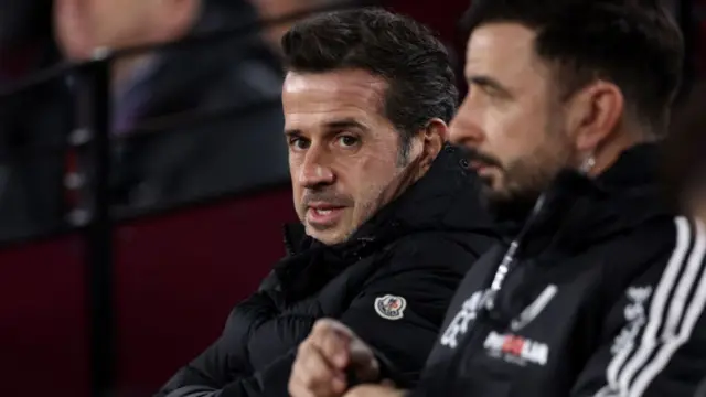 Marco Silva, Manager of Fulham, looks on