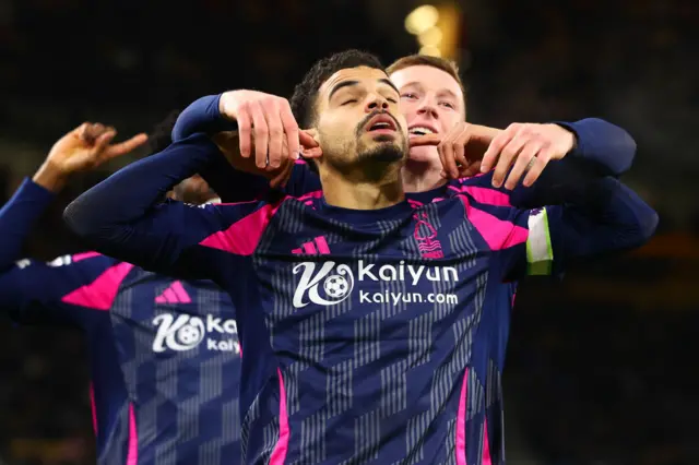 Morgan Gibbs-White celebrating