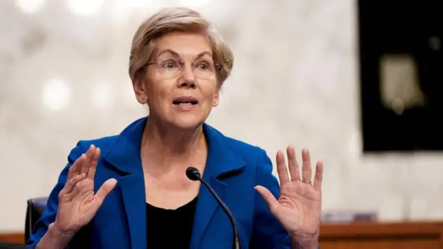 Elizabeth Warren pictured in 2022