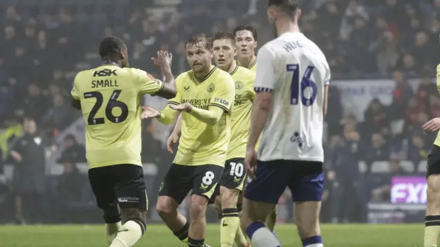 Charlton players celebrate with goalscorer Luke Berry