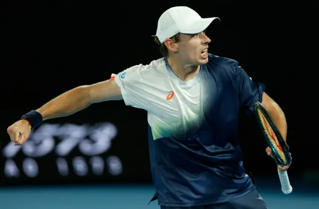 Alex de Minaur celebrates