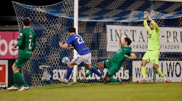 Michael O'Connor scores against Dundela