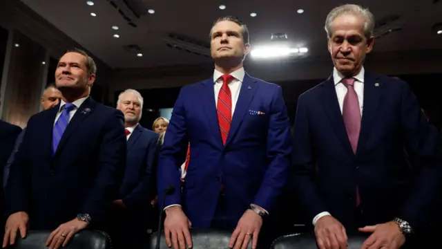 Pete Hegseth arrives for his Senate Armed Services confirmation hearing