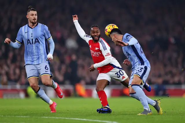 Raheem Sterling of Arsenal in action